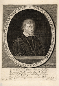 31869 Portret van Andries Essenius, geboren 1620, hoogleraar in de theologie aan de Utrechtse hogeschool (1653-1677), ...
